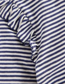 Boden Tops & T-Shirts-Top flammé à manches volantées Ivoire doux/bleu marine universitaire