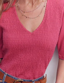 Boden Tops & T-Shirts-Top Lyla à col V et smocks Malaga