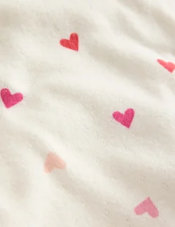 Boden Tops & T-Shirts-Top manches longues en pointelle Cœurs ivoire doux