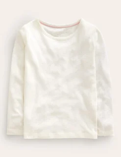 Boden Tops & T-Shirts-Top manches longues en pointelle Ivoire doux