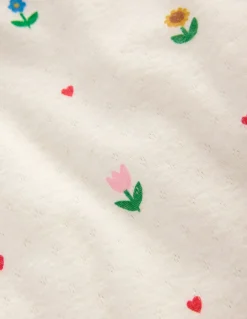 Boden Tops & T-Shirts-Top manches longues en pointelle Motif Sunflower Garden ivoire