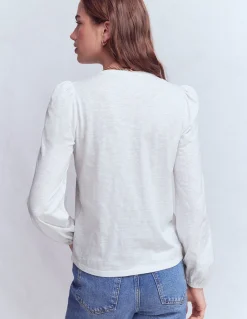Boden Tops & T-Shirts-Top Poppy à manches longues Blanc