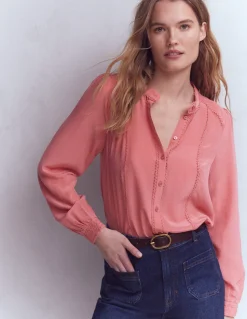 Boden Chemises & Blouses|Tops & T-Shirts-Top Rhéa en soie à détails Rose vintage