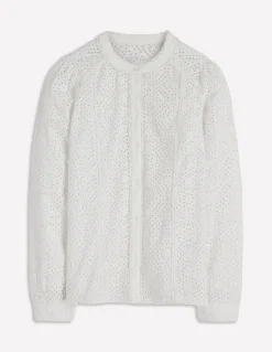 Boden Chemises & Blouses|Tops & T-Shirts-Top Rhea à détails en broderie anglaise Broderie anglaise florale blanche