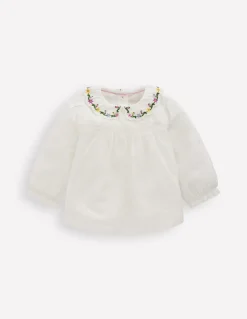 Boden Tops & Bodies-Top tissé à col brodé Broderie ivoire doux