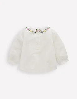 Boden Tops & Bodies-Top tissé à col brodé Broderie ivoire doux