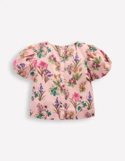 Boden Tops & T-Shirts|Ensembles Assortis-Top tissé à manches bouffantes Motif floral rose