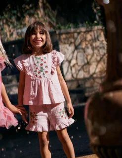 Boden Tops & T-Shirts|Ensembles Assortis-Top tissé et brodé à volants Fraises lotus