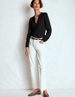 Boden Tops & T-Shirts-Top ultra-doux à col cranté Noir