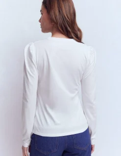 Boden Tops & T-Shirts-Top ultra-doux à col tunisien ouvert Blanc