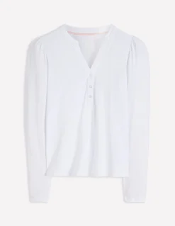 Boden Tops & T-Shirts-Top ultra-doux à col tunisien ouvert Blanc