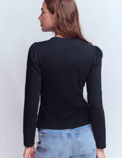 Boden Tops & T-Shirts-Top ultra-doux à col tunisien ouvert Bleu marine