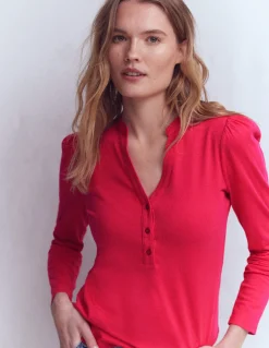 Boden Tops & T-Shirts-Top ultra-doux à col tunisien ouvert Grenade