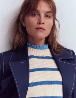 Boden Tops & T-Shirts-Top volanté ultra-doux Bleu capitaine