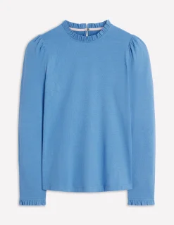 Boden Tops & T-Shirts-Top volanté ultra-doux Bleu capitaine