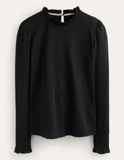 Boden Tops & T-Shirts-Top volanté ultra-doux Noir
