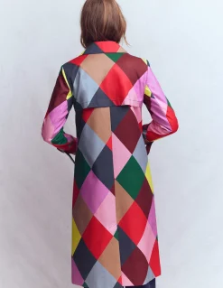 Boden Manteaux & Vestes-Trench croisé Losanges géants multi