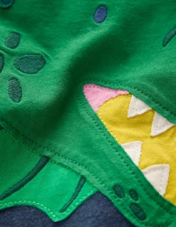 Boden Tops & T-Shirts-T-shirt à appliqué fun Motif Dragon Fire bleu chiné