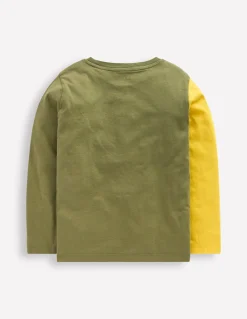 Boden Tops & T-Shirts-T-shirt à appliqué fun Pelleteuse vert veinard