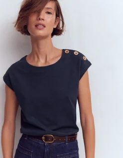 Boden Tops & T-Shirts-T-shirt à boutons Bleu marine