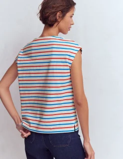 Boden Tops & T-Shirts-T-shirt à boutons Pétard, bleu martin-pêcheur