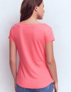 Boden Tops & T-Shirts-T-shirt à col bateau ultra-doux Rose azalée