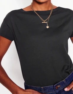 Boden Tops & T-Shirts-T-shirt à col bateau ultra-doux Noir