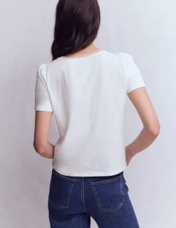 Boden Tops & T-Shirts-T-shirt à détails métallisés Blanc