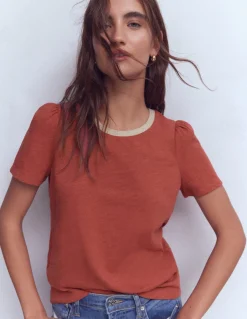 Boden Tops & T-Shirts-T-shirt à détails métallisés Marron châtaigne grillée