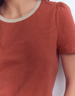 Boden Tops & T-Shirts-T-shirt à détails métallisés Marron châtaigne grillée