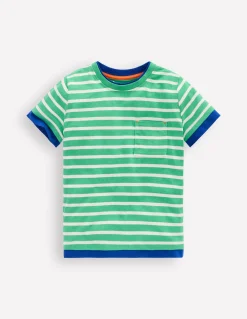 Boden Tops & T-Shirts-T-shirt à effet superposé Vert petit pois/ivoire