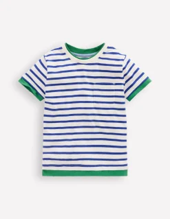 Boden Tops & T-Shirts-T-shirt à effet superposé Bleu vif/ivoire