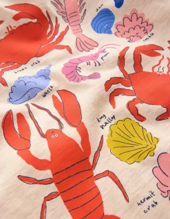 Boden Tops & T-Shirts-T-shirt à imprimé recto verso Crustacés avoine