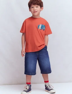 Boden Tops & T-Shirts-T-shirt à imprimé recto verso Camping-car terre de Sienne brûlée