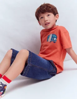 Boden Tops & T-Shirts-T-shirt à imprimé recto verso Camping-car terre de Sienne brûlée