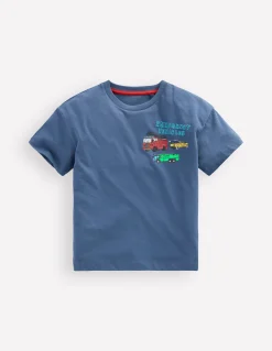 Boden Tops & T-Shirts-T-shirt à imprimé recto verso Camion indigo vintage