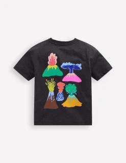 Boden Tops & T-Shirts-T-shirt à imprimé recto verso Volcans anthracite