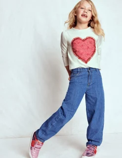 Boden Tops & T-Shirts-T-shirt à manches bouffantes et appliqué Cœur à volants