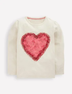 Boden Tops & T-Shirts-T-shirt à manches bouffantes et appliqué Cœur à volants