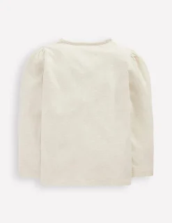 Boden Tops & T-Shirts-T-shirt à manches bouffantes et appliqué Cœur à volants