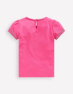 Boden Tops & T-Shirts-T-shirt à manches bouffantes Rose flamant