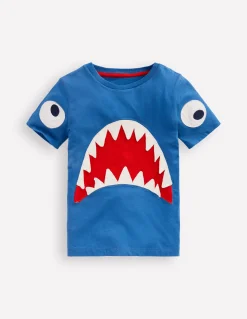 Boden Tops & T-Shirts-T-shirt à manches courtes et appliqué fun Requin geai bleu