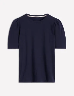 Boden Tops & T-Shirts-T-shirt à manches plissées Bleu marine