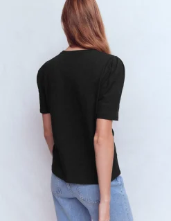 Boden Tops & T-Shirts-T-shirt à manches plissées Noir