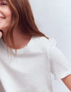 Boden Tops & T-Shirts-T-shirt à manches plissées Blanc