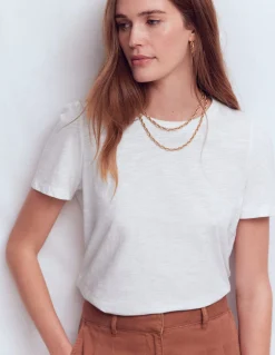 Boden Tops & T-Shirts-T-shirt à manches plissées Blanc