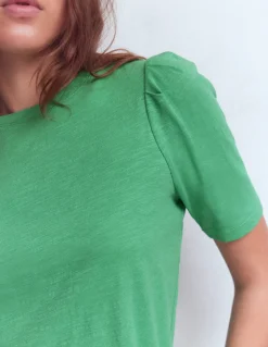 Boden Tops & T-Shirts-T-shirt à manches plissées Aloe Grün