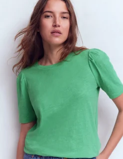 Boden Tops & T-Shirts-T-shirt à manches plissées Aloe Grün