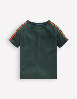 Boden Tops & T-Shirts-T-shirt à manches raglan motif arc-en-ciel VERT PIGNON