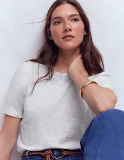 Boden Tops & T-Shirts-T-shirt Ali festonné Blanc